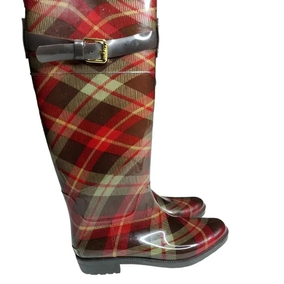 Lauren Ralph Lauren Shoes - Lauren Ralph Lauren Plaid Rossalyn II Knee High PVC Rain Boots 6B